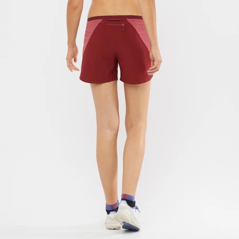 Red Salomon Cross 5'' Women's Running Shorts | IE PZ5401